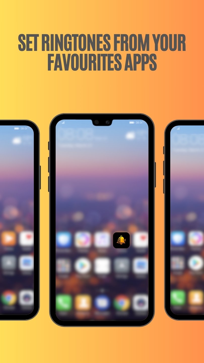 Tune Changer app icon visible on the mobile screen.